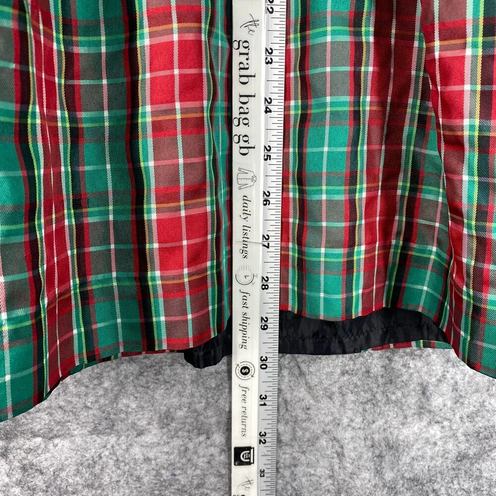 Hartstrings Dress Girls 6X Black Velvet Top Gold Metallic Red Green Plaid Skirt